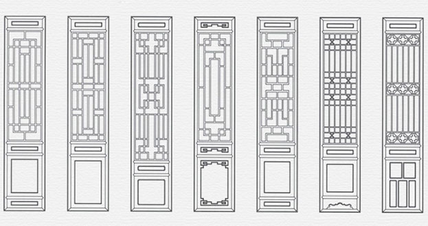 余庆常用中式仿古花窗图案隔断设计图